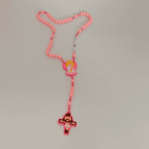 Terço Infantil emborrachado Rosa