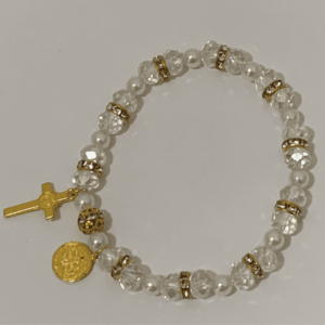 Pulseira com Medalha e Cruz 1507