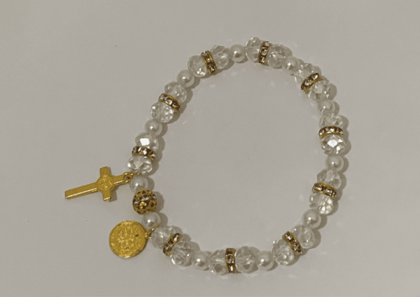 Pulseira com Medalha e Cruz 1507