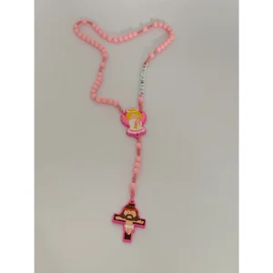 Terço Emborrachado Infantil rosa na Caixa