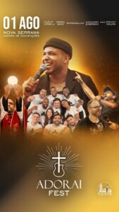 Flyer do Adorai Fest em Nova Serrana/MG