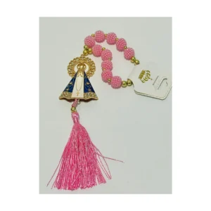 Dezena para Carro com Pompom Rosa