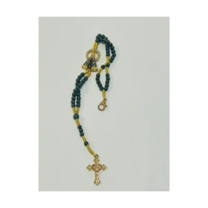 Terço de Pulso de Hematita de Nossa Senhora Aparecida com Strass